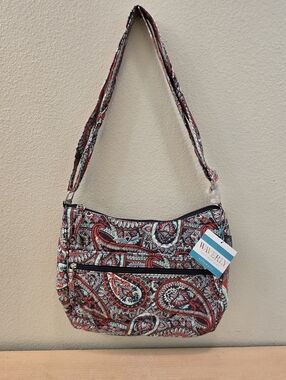 Waverly Red & Blud Paisley Crossbody Bag Purse